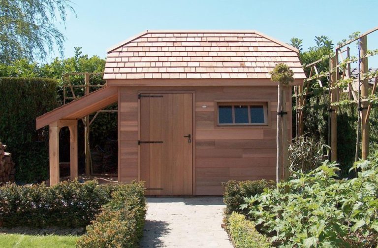 Beroemdheden Houten abri's van tuinhuizen in verschillende houtsoorten zoals eik en ThermoWood beschikbaar bij V.E.H.